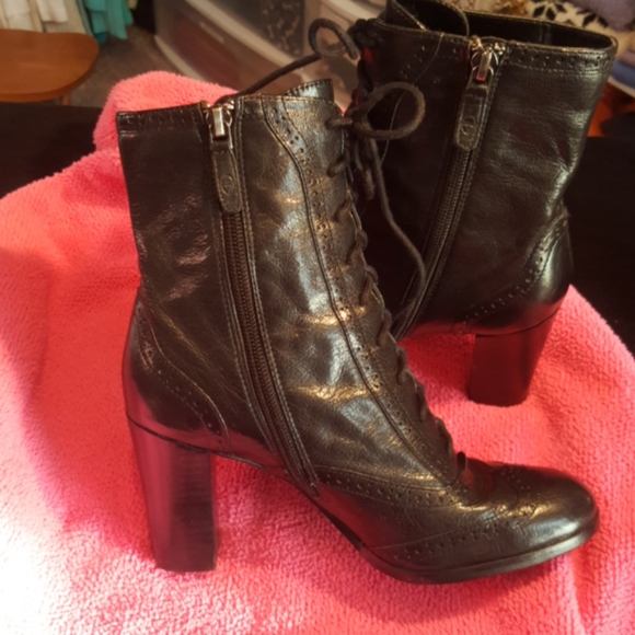 JOAN & DAVID ♡ CIRCA (C Jaggie) Soft Black Italian Leather Heeled Boots 5.5 - Picture 7 of 16